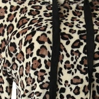 Dadaria Hoodies za žene Estetski dugi rukav Leopard Ispis džep za patchwork dame vrhovi XL X-Veliki, ženski