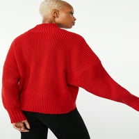 Ženski predimenzionirani džemper sa lažnim vratom