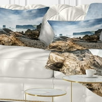 Designart Oluja u stjenovitoj obali Atlantika - pejzažni štampani jastuk za bacanje - 12x20