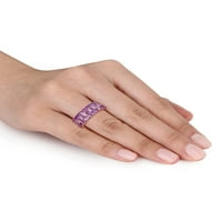 2-karatni T. G. W. afrički-ametist i karatni T. W. dijamant 10kt geometrijski prsten od ružičastog zlata