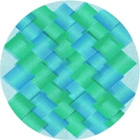 Ahgly Company u zatvorenom okruglom uzorkovima tirkizne tepihe zelene površine, 4 'runda