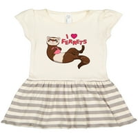 Inktastic I Love Ferrets poklon toddler djevojka haljina