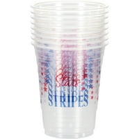 4. jula plastičnih čaša Oz crvene, bijele i plave zvijezde, Ct. - Način za slavlje