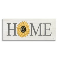 Stupell Home Suncokretorni blos natpitnik Botanical i cvjetna slikarska galerija Zamotana platna Print Wall