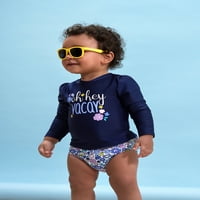 Gerber baby & Toddler Girl Rashguard & Swim Bottoms Set sa UPF 50+, 2 komada