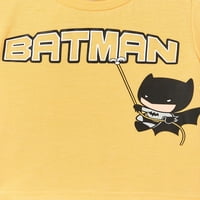 Liga Pravde Batman Baby Boy Cosplay Hoodie, T-Shirt & Shorts Outfit Set, 3-Komad, Veličine 0 3-Mjeseci