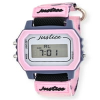 Justice Unise LCD najlonski sat sa remenom u ružičastoj boji-JSE4188WM
