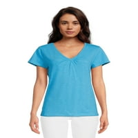 RealSize ženska majica s V izrezom s kratkim rukavima, veličine XS-3XL