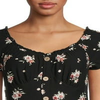 No Bounties Juniors ' Floral Button Front Top