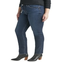 Silver Jeans Co. Plus Size Suki Farmerke Sa Ravnim Nogama Srednjeg Rasta Veličine Struka 12-24