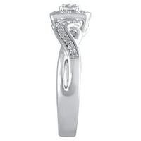 Carat T. W. drži moju ruku dijamant obećavajući prsten u srebru, Veličina 7