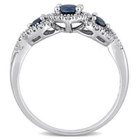 Miabella ženski karat T. G. W. safir i karat T. W. dijamantski naglasak 10k Infinity zaručnički prsten od bijelog zlata
