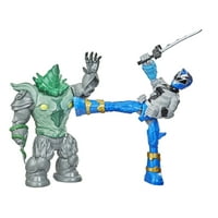 Power Rangers Dino Fury Battle Napadači Plavi Ranger protiv Shockhorn Akcijske figure