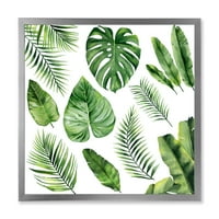 Designart 'Close Up Of Tropical Leaf Of Monstera V' Farmhouse Framed Art Print