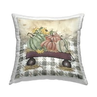 Stupell Industries jesenji karavan cvjetne bundeve štampani jastuk za bacanje dizajn Julie Norkus