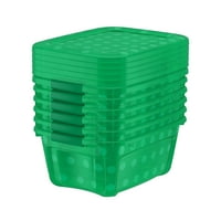 Bella Skladište 12. Quart nijansa zelena Polka Dot plastike zaključavanje poklopac Tote Set od 6