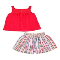 Wonder Nation Baby Girls & Demice Girls Sthrappy Top & Hlats, Set outfit