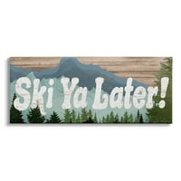 Stupell Industries Ski ya kasnija sportska igra riječi Rustikalna planinska šuma, 13, dizajn Daphne Polselli