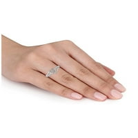 Dijamantski naglasak drži moju ruku dijamantsko srce obećanje prsten u 10kt Bijelo zlato, Veličina 8